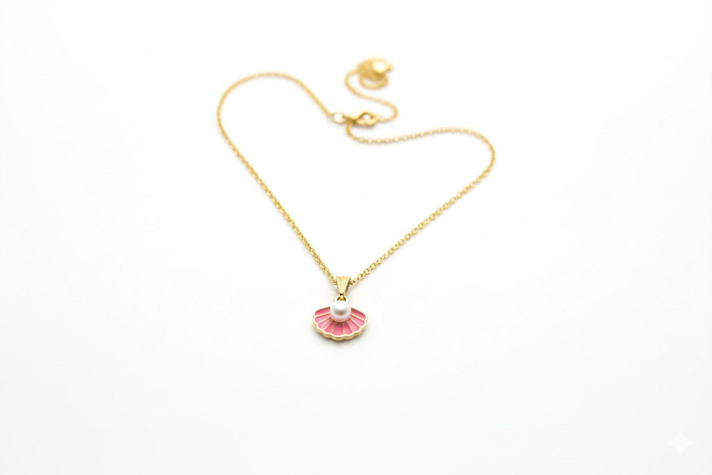 Pink Shell & Pearl Charm Necklace - Creostyle