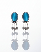 Creostyle Aqua Blue Ethnic Earrings | Traditional Stylish Earrings for Women & Girls | Festive & Party Jewelry