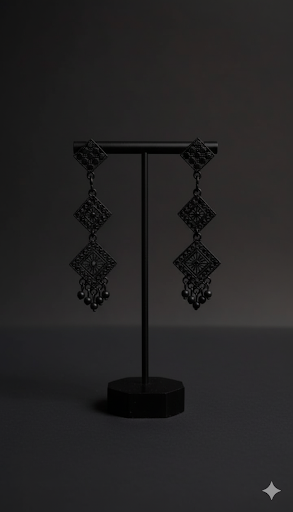 Creostyle Black Oxidised Earrings – Traditional & Stylish Ethnic Jewelry for Women and Girls