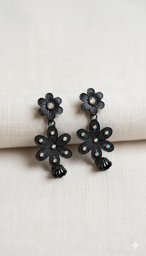 Creostyle Floral Jhumka Earrings | Traditional Ethnic Earrings for Women & Girls | Festive & Wedding Jewelry