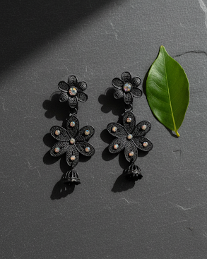 Creostyle Floral Jhumka Earrings | Traditional Ethnic Earrings for Women & Girls | Festive & Wedding Jewelry