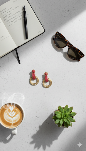 Creostyle Korean Red Earrings Set | Trendy Stylish Earrings for Women & Girls | Fashion Jewelry Collection