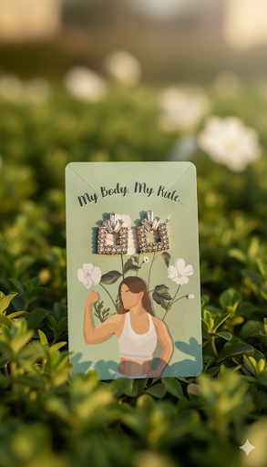 Creostyle Rose Gold Square Earrings with AD Stones | Elegant American Diamond Earrings for Women & Girls