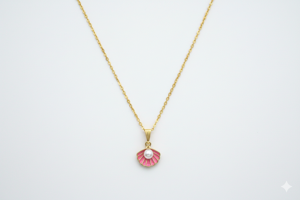 Pink Shell & Pearl Charm Necklace - Creostyle