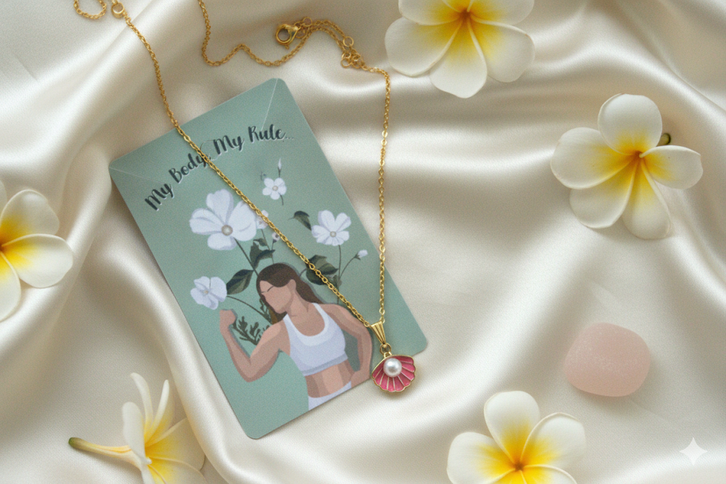 Pink Shell & Pearl Charm Necklace - Creostyle