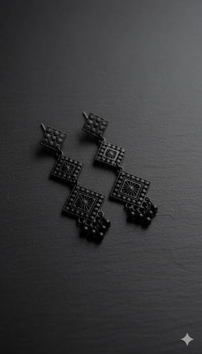 Creostyle Black Oxidised Earrings – Traditional & Stylish Ethnic Jewelry for Women and Girls